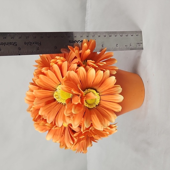 Orange Gerber Daisy Potted Artificial Floral Arrangement - Picture 4 of 4